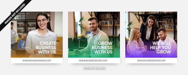 Moderne zakelijke oplossingen social media postsjablonen