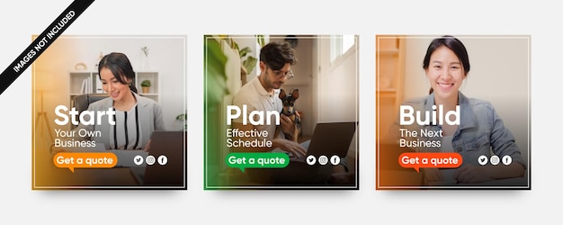Moderne zakelijke oplossingen social media postsjablonen