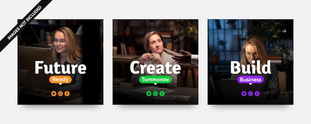 Moderne zakelijke oplossingen social media postsjablonen