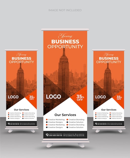 Moderne zakelijke roll-up Business roll-up banner weergave presentatie Moderne roll-up baner