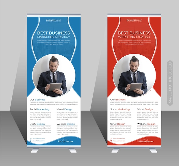 Moderne zakelijke roll-up stand banner ontwerpsjabloon