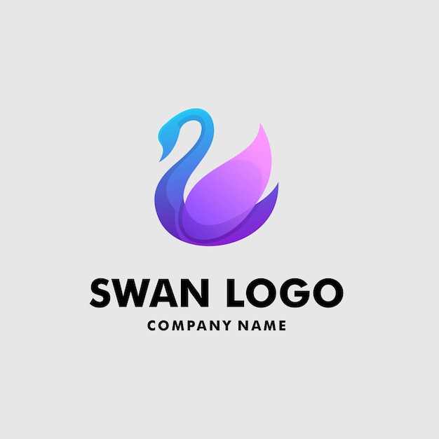 Vector moderne zwaan logo ontwerpsjabloon