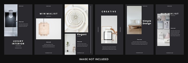 Moderne zwart-wit meubels instagram verhalen collectie sjabloon vol2