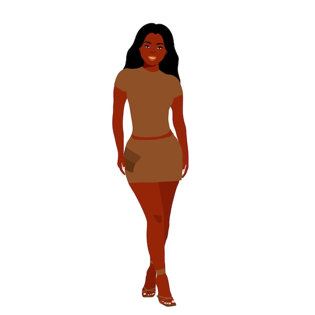 Moderne zwarte vrouw in elegante kunststijl vector