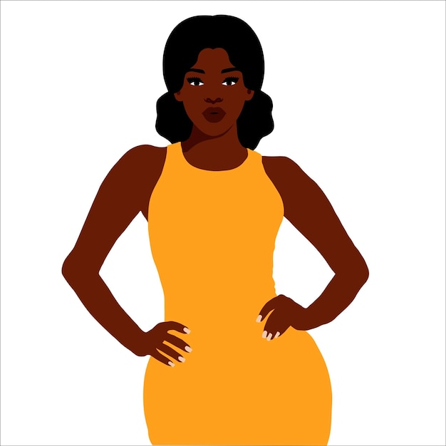 Moderne zwarte vrouw in elegante kunststijlvector