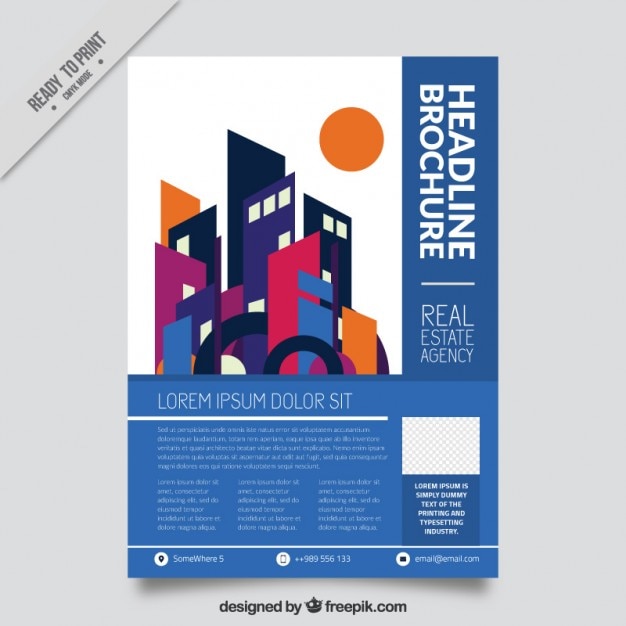 Vector modernist real estate brochure