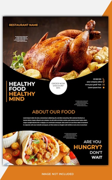 modernunique creative simple white green black gold color professional food flyer design