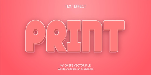 Modest but quite elegant editable text effect print