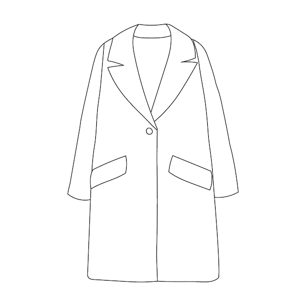 Modieuze bovenkleding jas schets contour