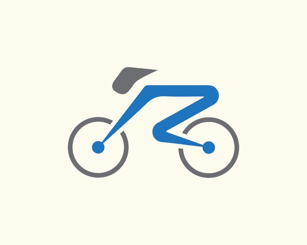 Modren blue and white bike Logo with a person on it