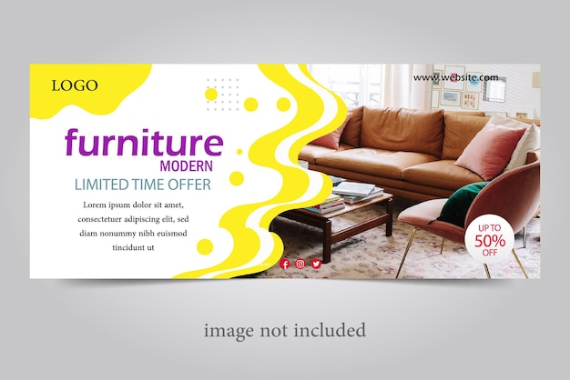 modren furniture for sale banner template premium vector flat design for social media