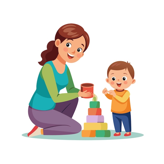 Moeder en baby speciale emotionele dagelijkse momenten vector illustratie