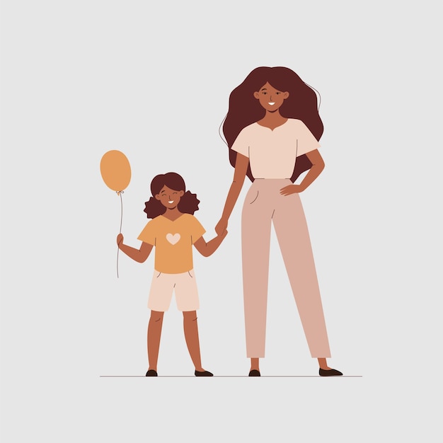 Moeder en dochter hand in hand