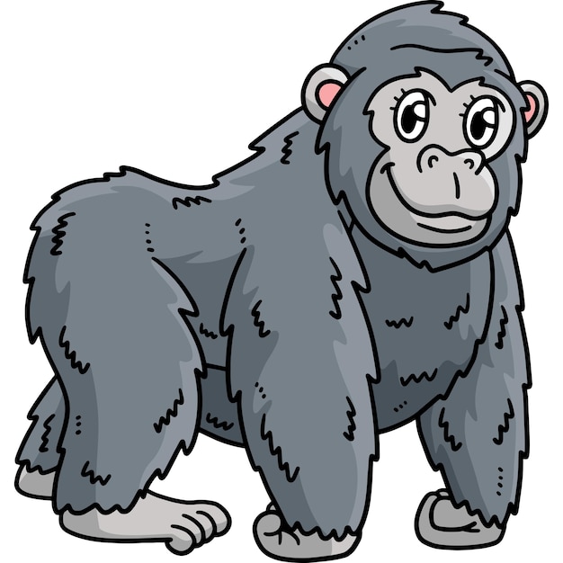Moeder Gorilla Cartoon Gekleurde Clipart