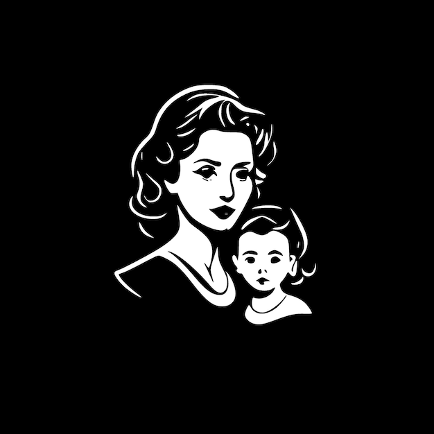 Moeder hoge kwaliteit Vector Logo Vectorillustratie ideaal voor T-shirt afbeelding