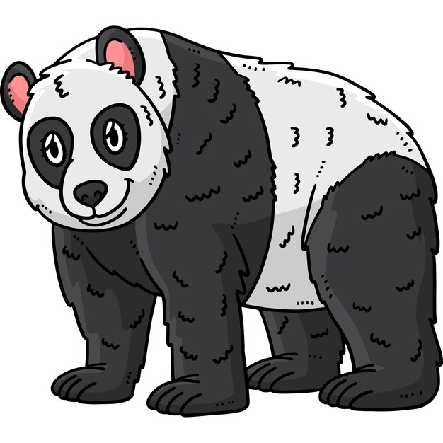 Moeder Panda Cartoon Gekleurde Clipart Illustratie
