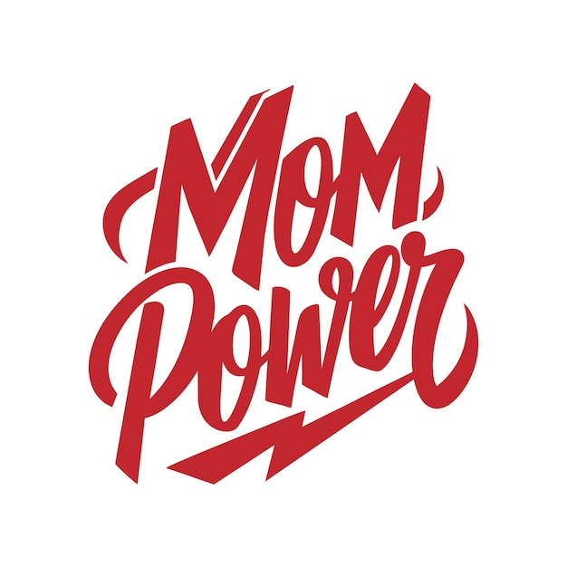 Vector moeder power lettering postkaart citaat voor t-shirt of beker moederdag kaart