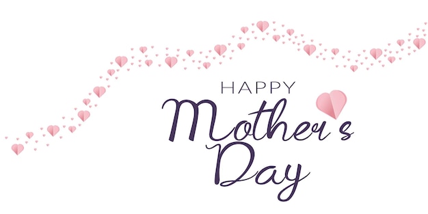 Moeder wenskaart. Vector roze liefdesymbolen in de vorm van een hart en Happy Mother's Day.
