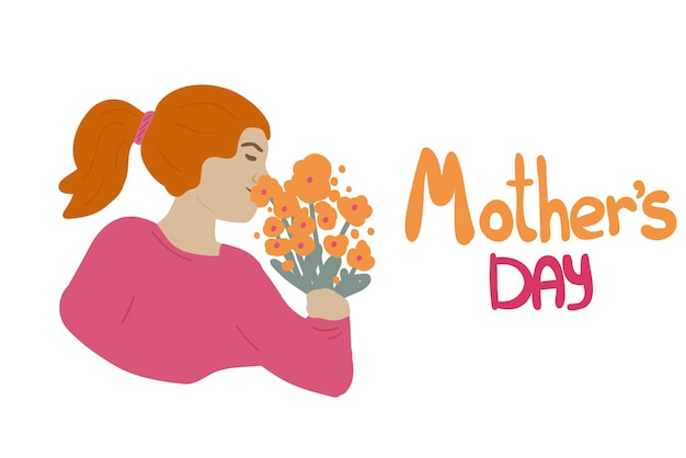 Moederdag met vrouwen en bloemen Vector illustratie