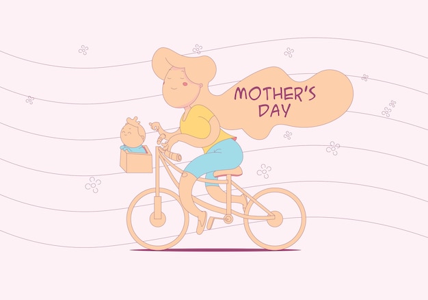 Moederdag - moeder en baby op de fiets