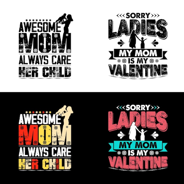 Moederdag typografie tshirt ontwerpsjabloon