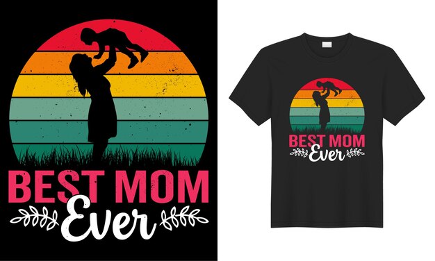 Moedersdag typografie met de hand getekend en lettering vector t-shirt ontwerp Beste moeder ooit 1
