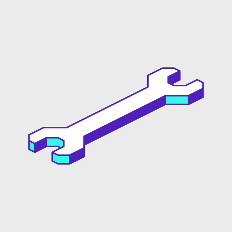 Moersleutel isometrische vector pictogram illustratie