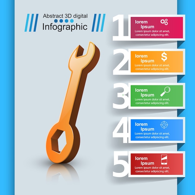 Moersleutel sjabloon bussines infographic