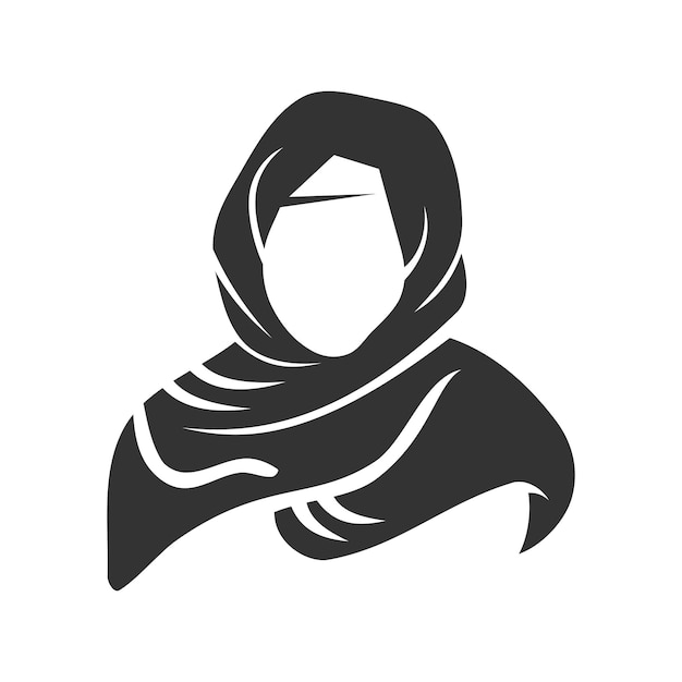 Moeslim hijab female logo template Icon Illustration Brand Identity Isolated and flat illustration Vector graphic