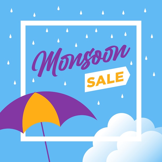 Moesson verkoop aanbieden banner illustratie sjabloon