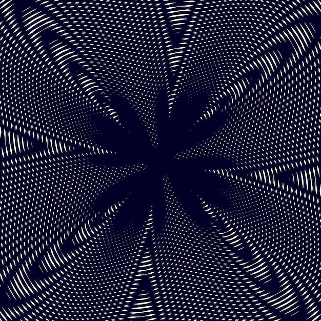 Moire-patroon, op-art achtergrond. Hypnotiserende achtergrond met geometrische zwarte lijnen. Abstracte vector tegels.