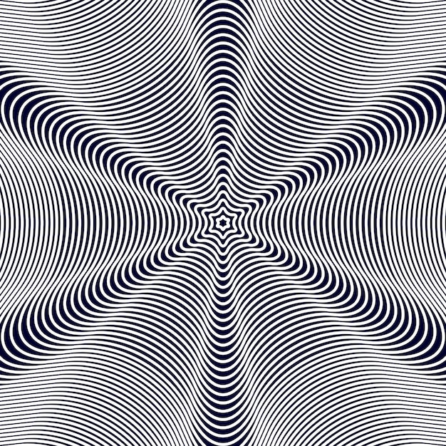 Premium Vector Moire pattern, op art vector background. hypnotic