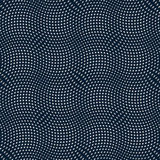 モアレパターン、オプアートベクトルの背景。幾何学的な黒い線と催眠術の背景。抽象的なタイリング。