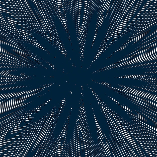 モアレスタイル、ベクトル光学パターン、モーションエフェクトタイル。装飾的な裏地の催眠コントラストの背景。