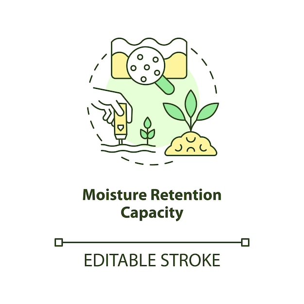 Moisture retention capacity concept icon