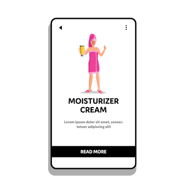 Moisturizer cream pakket holding girl