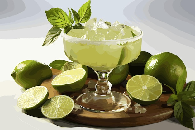 Vector mojito cocktail isolated on a white background