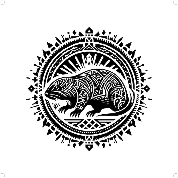 Vector mol silhouet in dier etnische polynesië tribale illustratie
