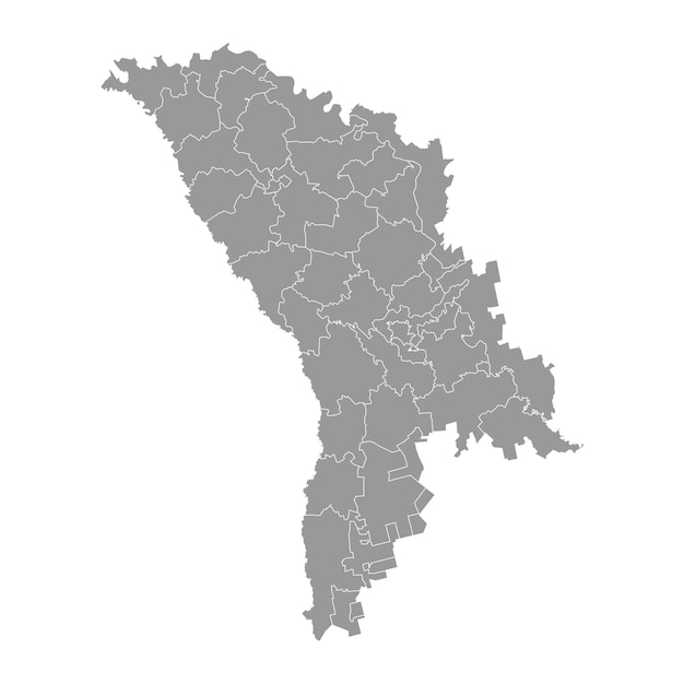 Moldavië grijze kaart met provincies Vector illustratie