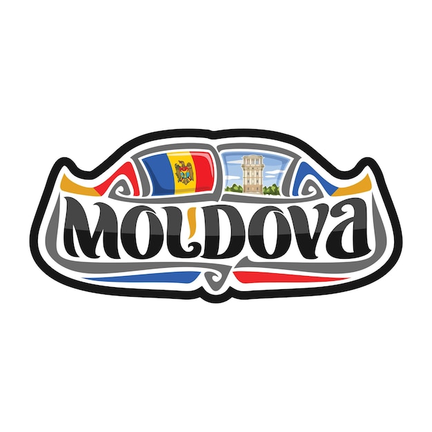 Moldavië Sticker Vlag Logo Badge Reizen Souvenir Illustratie