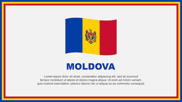 Moldova Flag Abstract Background Design Template Moldova Independence Day Banner Social Media Vector Illustration Moldova Banner