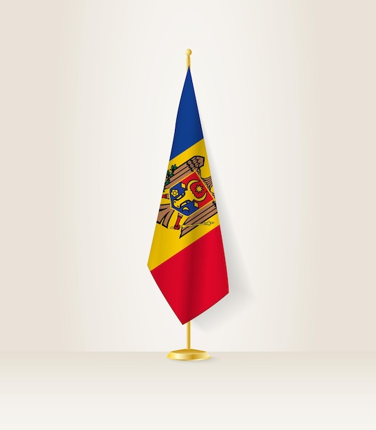 Moldova flag on a flag stand