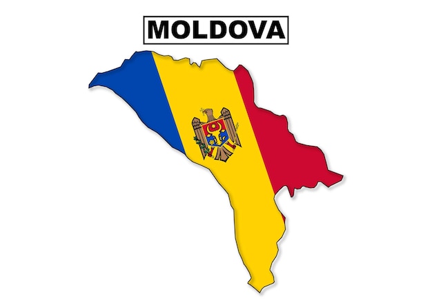 Moldova flag map in vector