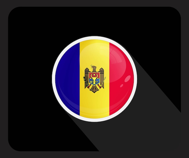 Moldova glossy circle flag icon