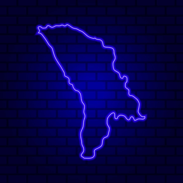 Vector moldova glowing neon sign on brick wall background