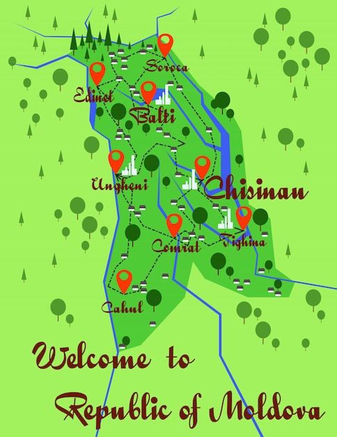 Vettore infografica paese moldavia mappa