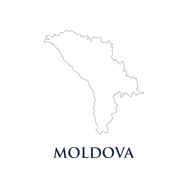 Moldova map icon Europe outline logo design illustration
