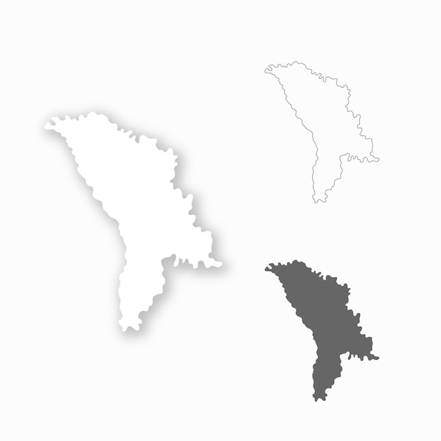 Vector moldova map set for design easy to edit