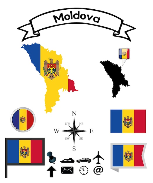 Moldavia set collezione bandiere ufficiali