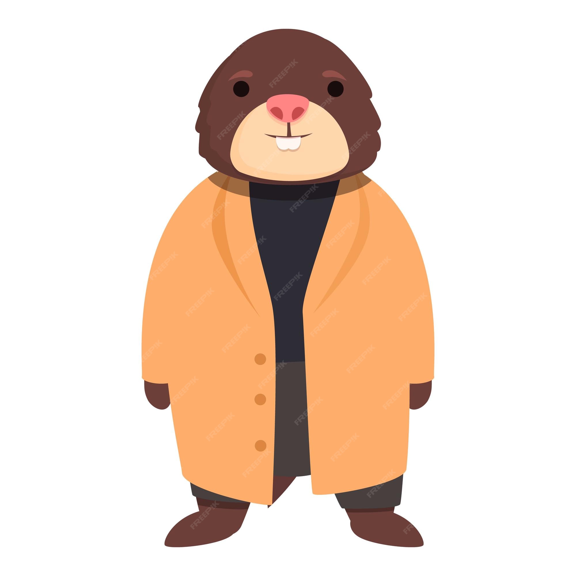 Premium Vector | Mole take rain coat icon cartoon vector Cute animal